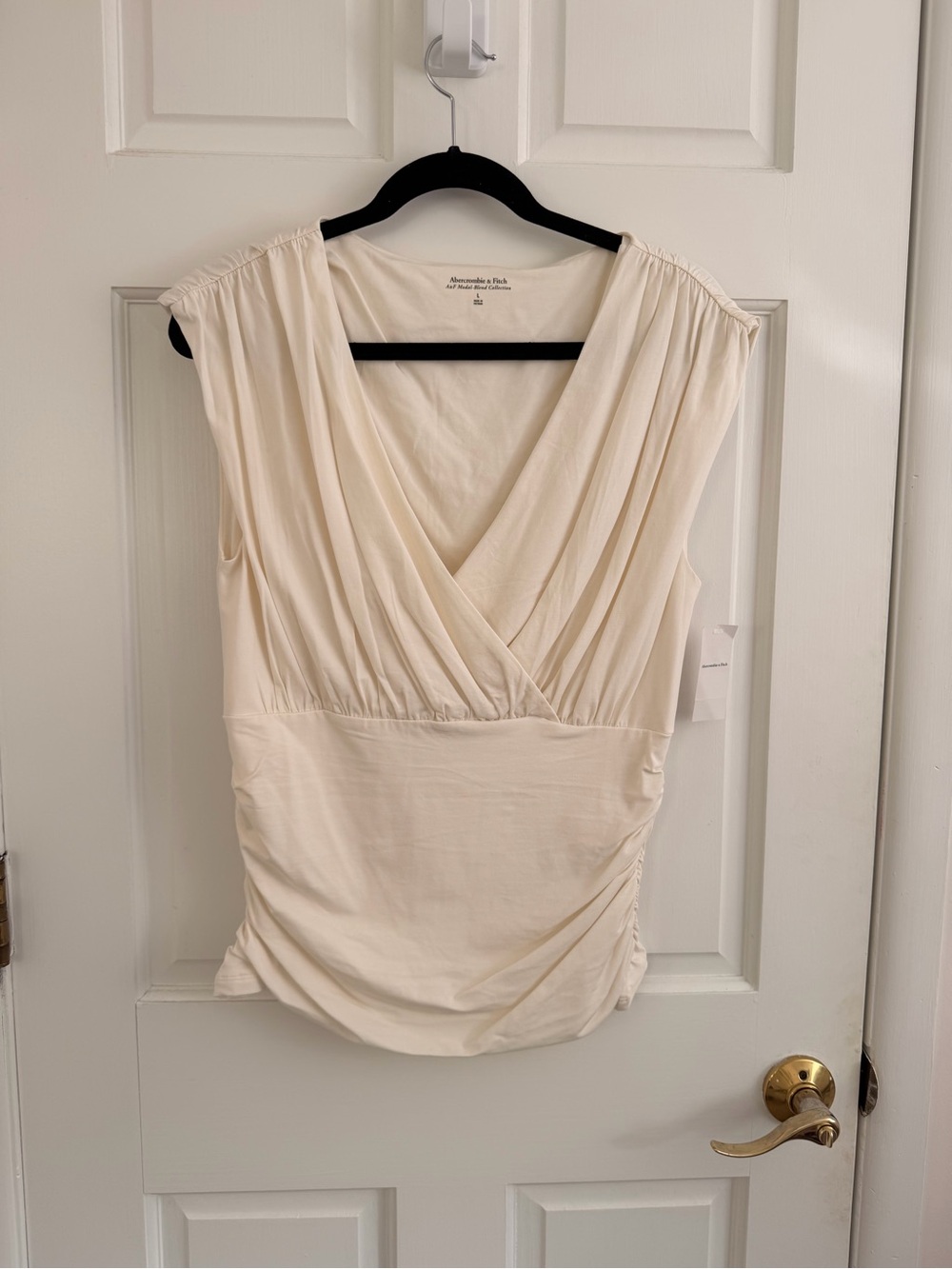 Abercrombie & Fitch Cream Drape Surplice Camisole